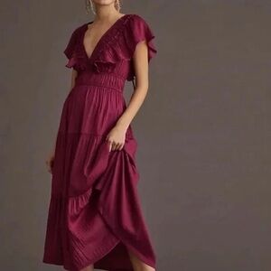 Anthropologie Ruffled Tiered Midi Dress 1X